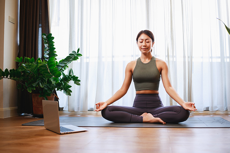 Woman practising yoga